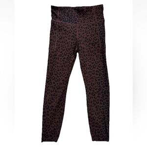 Gap Fit Women’s High Waist Brown Cheetah Power Leggings, Small Ankle Length, EUC